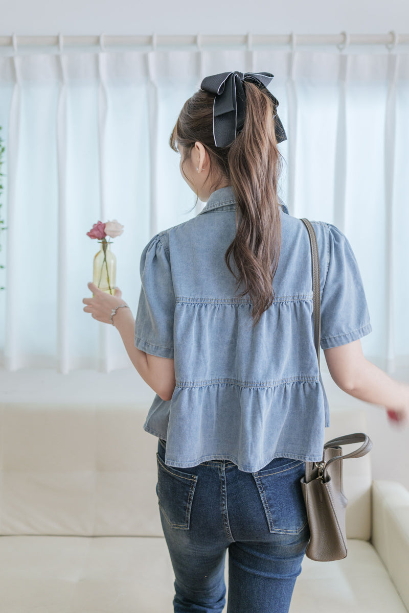 Denim Layers Top 層次牛仔短袖上衣或外套/ TP9182 (pre-order 9月7日截單)