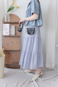 Flowing Cotton Skirt 全橡筋腰舒適飄逸傘裙/ SK8907 (pre-order white 9月7日截單)
