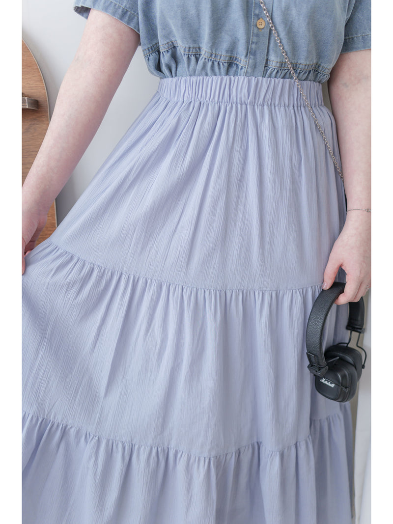 Flowing Cotton Skirt 全橡筋腰舒適飄逸傘裙/ SK8907 (pre-order white 9月7日截單)