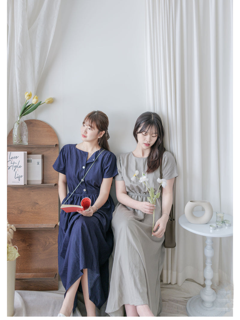 Square/Round neck Dress 簡約前後穿著修腰連身裙/ DS9983 (pre-order 9月7日截單)