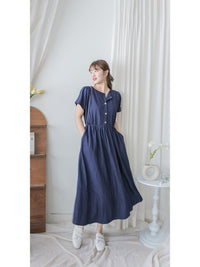 Square/Round neck Dress 簡約前後穿著修腰連身裙/ DS9983 (pre-order 9月7日截單)