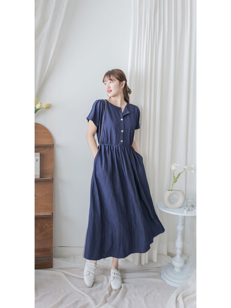 Square/Round neck Dress 簡約前後穿著修腰連身裙/ DS9983 (pre-order 9月7日截單)