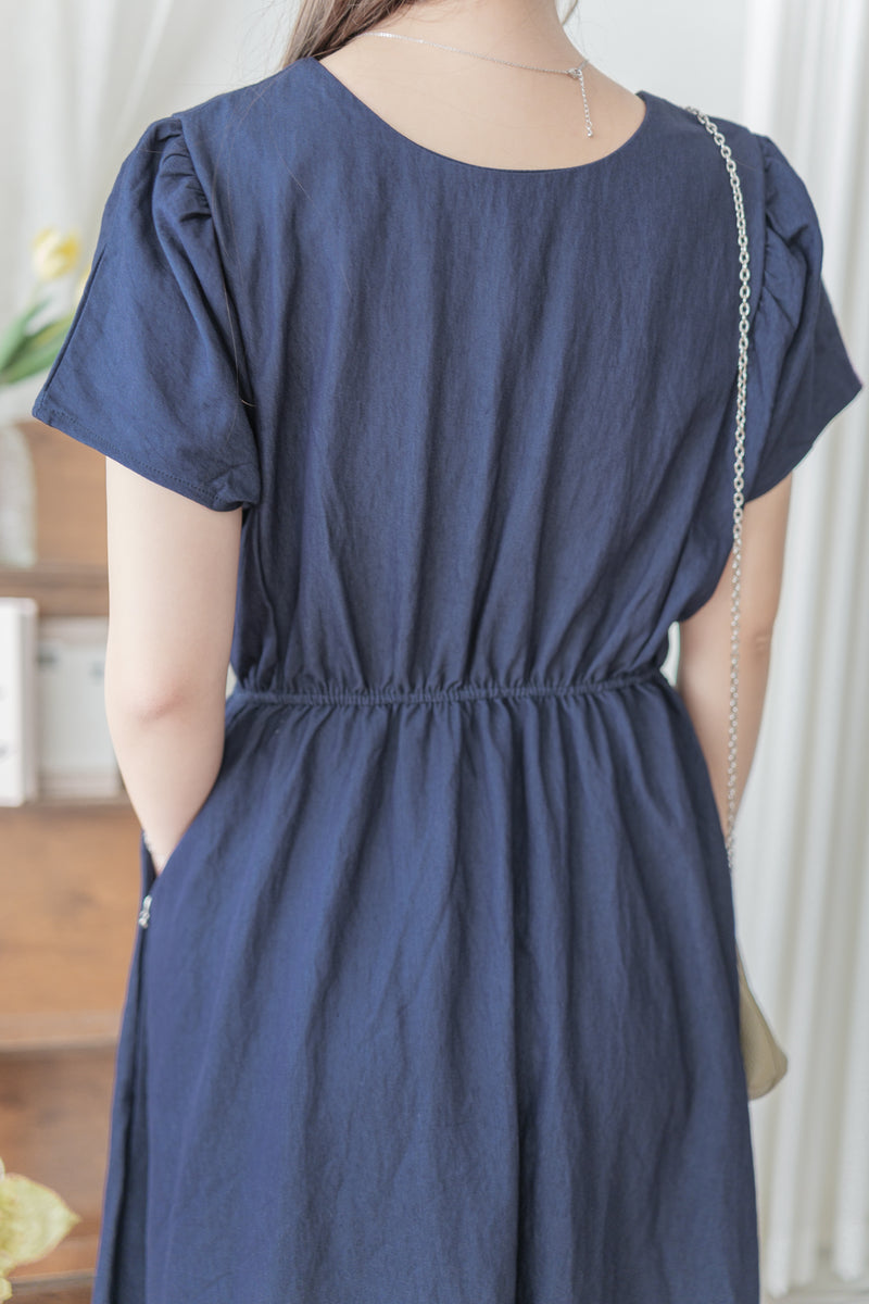 Square/Round neck Dress 簡約前後穿著修腰連身裙/ DS9983 (pre-order 9月7日截單)