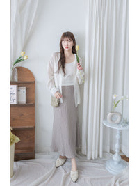 Pleated Shiny fishtail skirt 微光澤飄逸魚尾細褶長裙/ SK8908 (pre-order 9月7日截單)