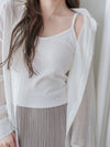 Sheer Stripe Shirt 輕透條紋微V領吊帶襯衫套裝/ BU9116 (Pre-order 淡黃條紋 9月7日截單)