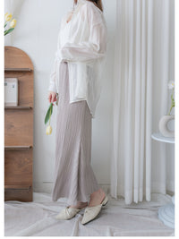 Pleated Shiny fishtail skirt 微光澤飄逸魚尾細褶長裙/ SK8908 (pre-order 9月7日截單)
