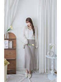 Sheer Stripe Shirt 輕透條紋微V領吊帶襯衫套裝/ BU9116 (Pre-order 淡黃條紋 9月7日截單)