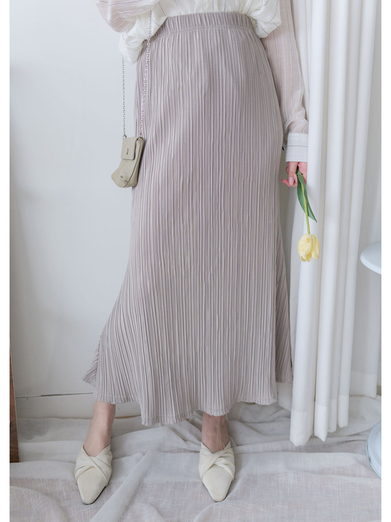 Pleated Shiny fishtail skirt 微光澤飄逸魚尾細褶長裙/ SK8908 (pre-order 9月7日截單)
