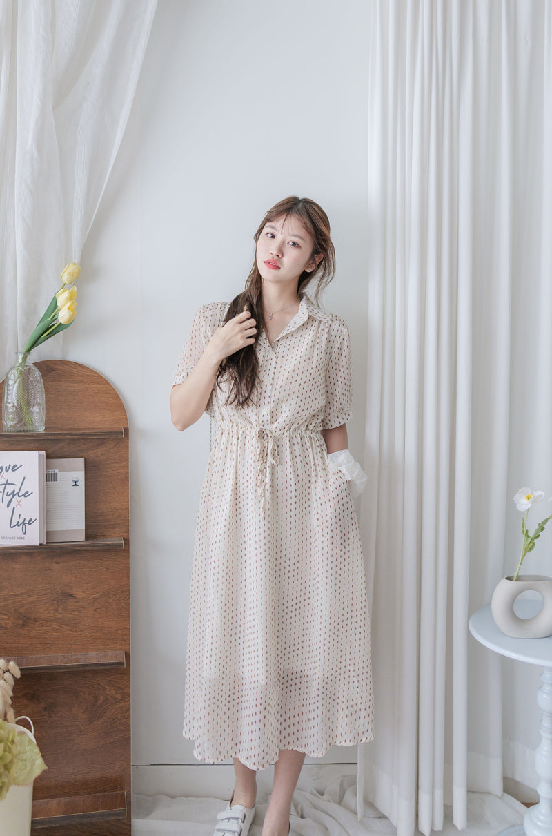 Rhombus Dress  菱形印花雪紡隨性口袋連身裙/ DS9987 (pre-order 9月7日截單)