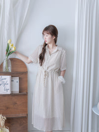 Rhombus Dress  菱形印花雪紡隨性口袋連身裙/ DS9987 (pre-order 9月7日截單)