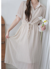Rhombus Dress  菱形印花雪紡隨性口袋連身裙/ DS9987 (pre-order 9月7日截單)