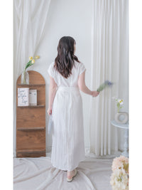 Wrap Dress 舒適顯瘦疊領綁帶修腰連身裙/ DS9985
