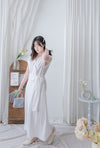 Wrap Dress 舒適顯瘦疊領綁帶修腰連身裙/ DS9985
