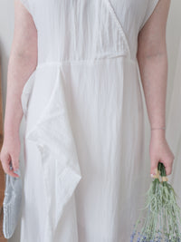 Wrap Dress 舒適顯瘦疊領綁帶修腰連身裙/ DS9985
