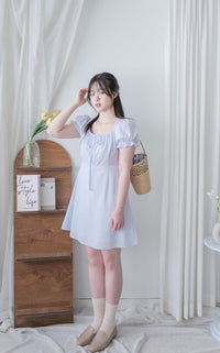 French Stripe Dress 法式條紋束領口連身裙/ DS9978