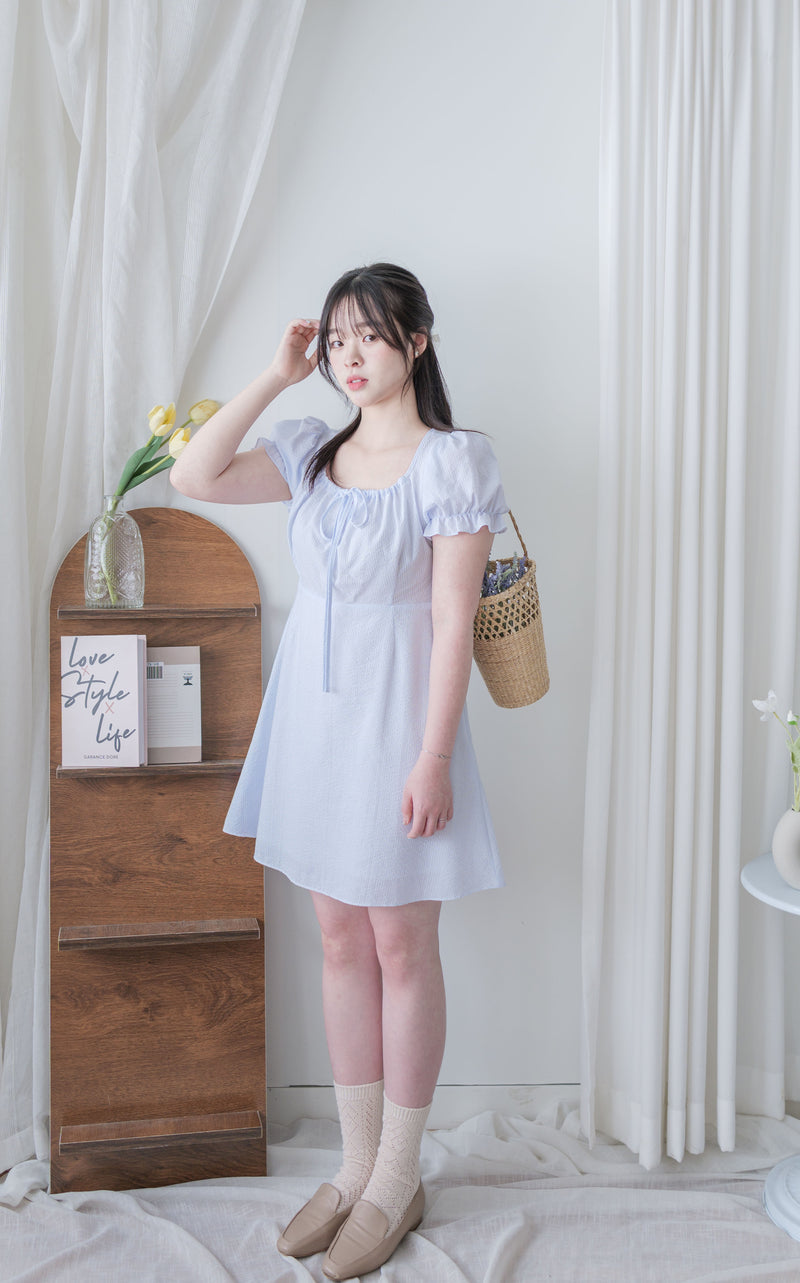 French Stripe Dress 法式條紋束領口連身裙/ DS9978