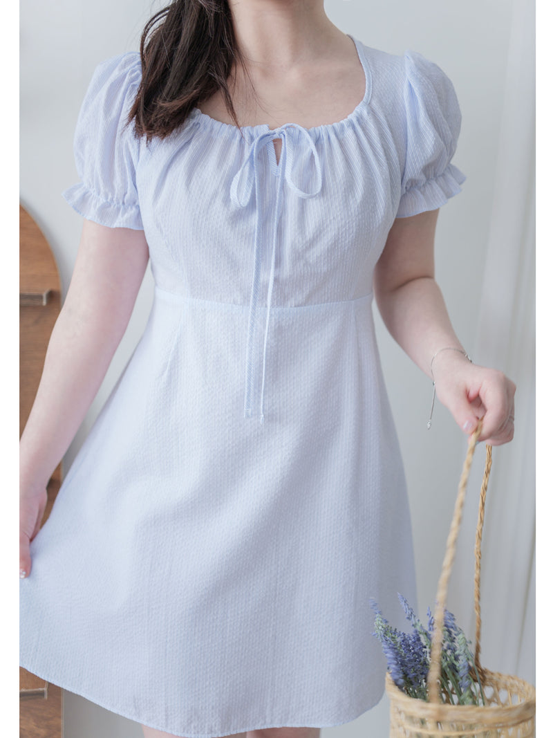 French Stripe Dress 法式條紋束領口連身裙/ DS9978