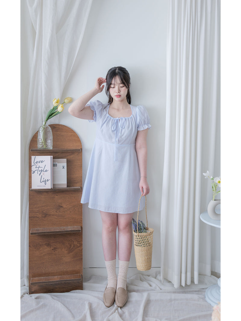 French Stripe Dress 法式條紋束領口連身裙/ DS9978