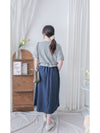 Ruffle Waist Dress 彈性橡筋Ruffle腰線拼接連身裙/ DS9986