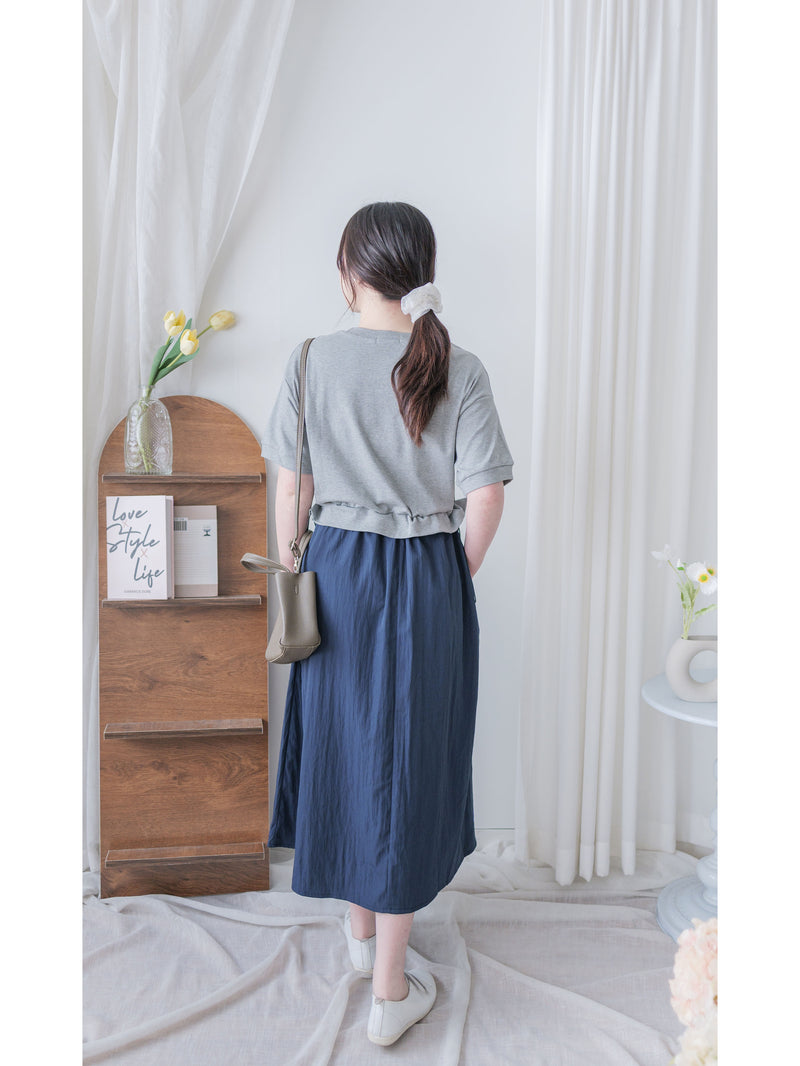 Ruffle Waist Dress 彈性橡筋Ruffle腰線拼接連身裙/ DS9986