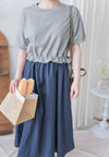 Ruffle Waist Dress 彈性橡筋Ruffle腰線拼接連身裙/ DS9986
