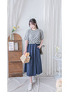 Ruffle Waist Dress 彈性橡筋Ruffle腰線拼接連身裙/ DS9986