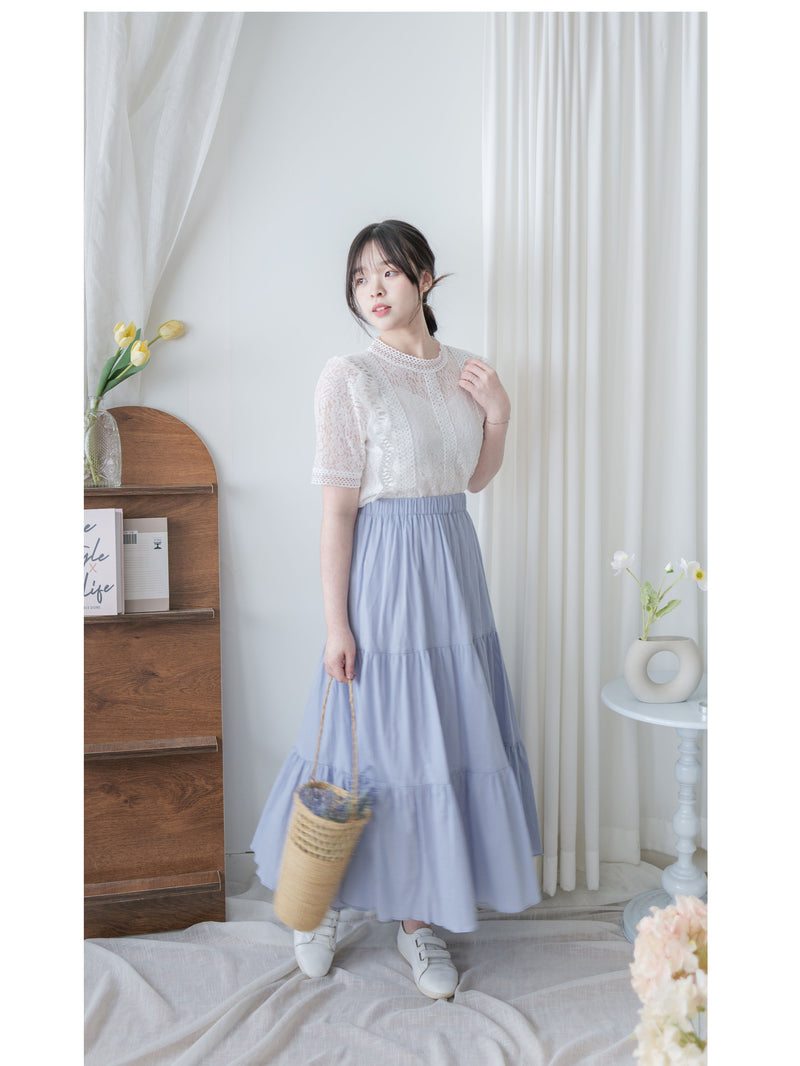 Lace Blouse 通花蕾絲連裡布上衣/ DS9921 (售完即止）