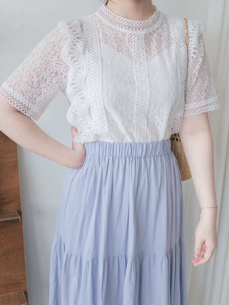 Lace Blouse 通花蕾絲連裡布上衣/ DS9921 (售完即止）