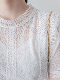 Lace Blouse 通花蕾絲連裡布上衣/ DS9921 (售完即止）