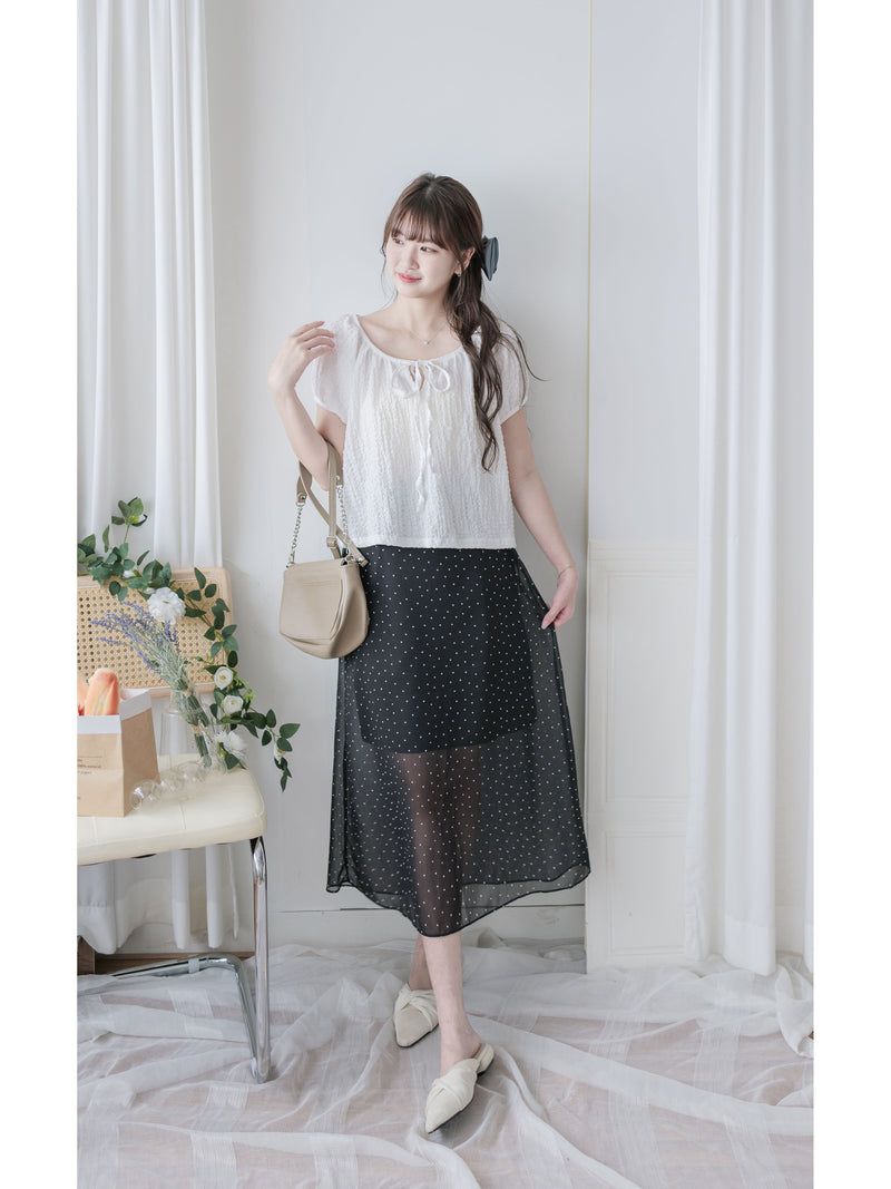 Ribbon Collar Top 百搭蝴蝶顯鎖骨大圓領上衣/ TP9181