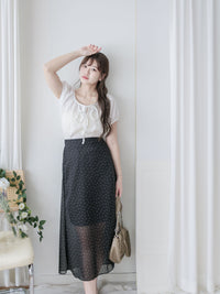 Ribbon Collar Top 百搭蝴蝶顯鎖骨大圓領上衣/ TP9181