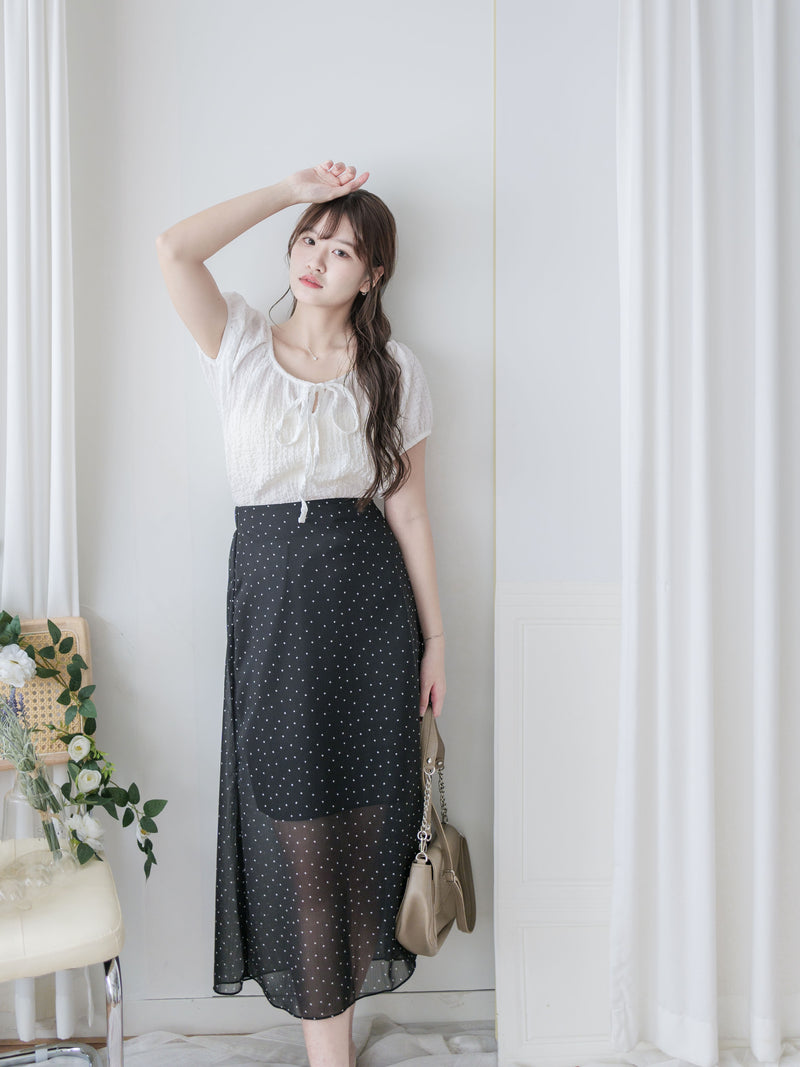 Ribbon Collar Top 百搭蝴蝶顯鎖骨大圓領上衣/ TP9181