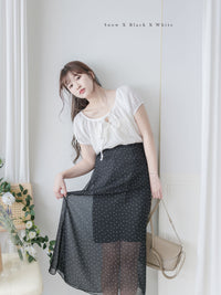 Snow Dot Skirt 黑色雪點飄逸半裙/ SK8902