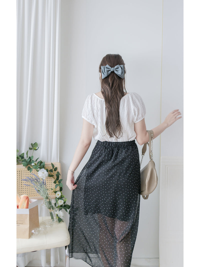 Ribbon Collar Top 百搭蝴蝶顯鎖骨大圓領上衣/ TP9181