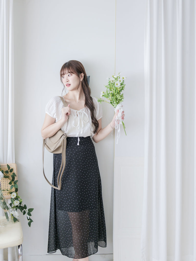 Ribbon Collar Top 百搭蝴蝶顯鎖骨大圓領上衣/ TP9181