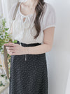 Ribbon Collar Top 百搭蝴蝶顯鎖骨大圓領上衣/ TP9181