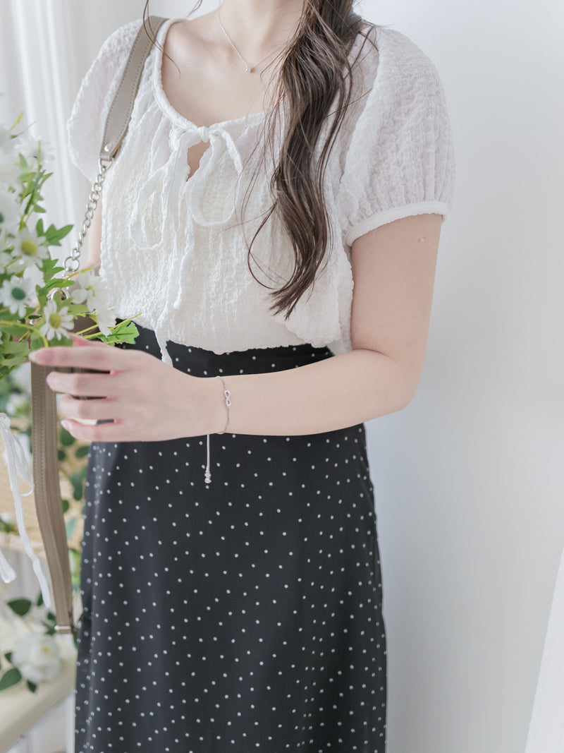 Ribbon Collar Top 百搭蝴蝶顯鎖骨大圓領上衣/ TP9181