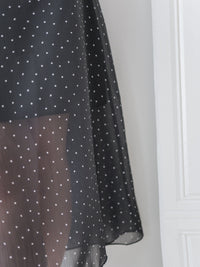 Snow Dot Skirt 黑色雪點飄逸半裙/ SK8902