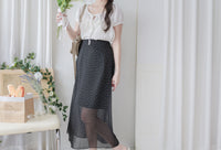 Snow Dot Skirt 黑色雪點飄逸半裙/ SK8902