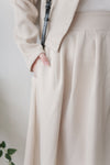 Beige Skirt Set 溫柔杏色十字線棉精緻鈕扣套裝/ SE8089