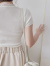 Lace Collar Top 顯瘦修身彈性蕾絲圓方領上衣/ TP9183