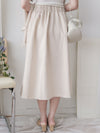 Beige Skirt Set 溫柔杏色十字線棉精緻鈕扣套裝/ SE8089