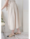 Beige Skirt Set 溫柔杏色十字線棉精緻鈕扣套裝/ SE8089