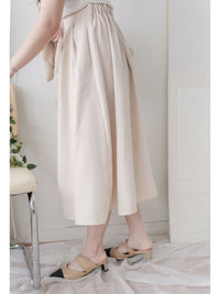 Beige Skirt Set 溫柔杏色十字線棉精緻鈕扣套裝/ SE8089