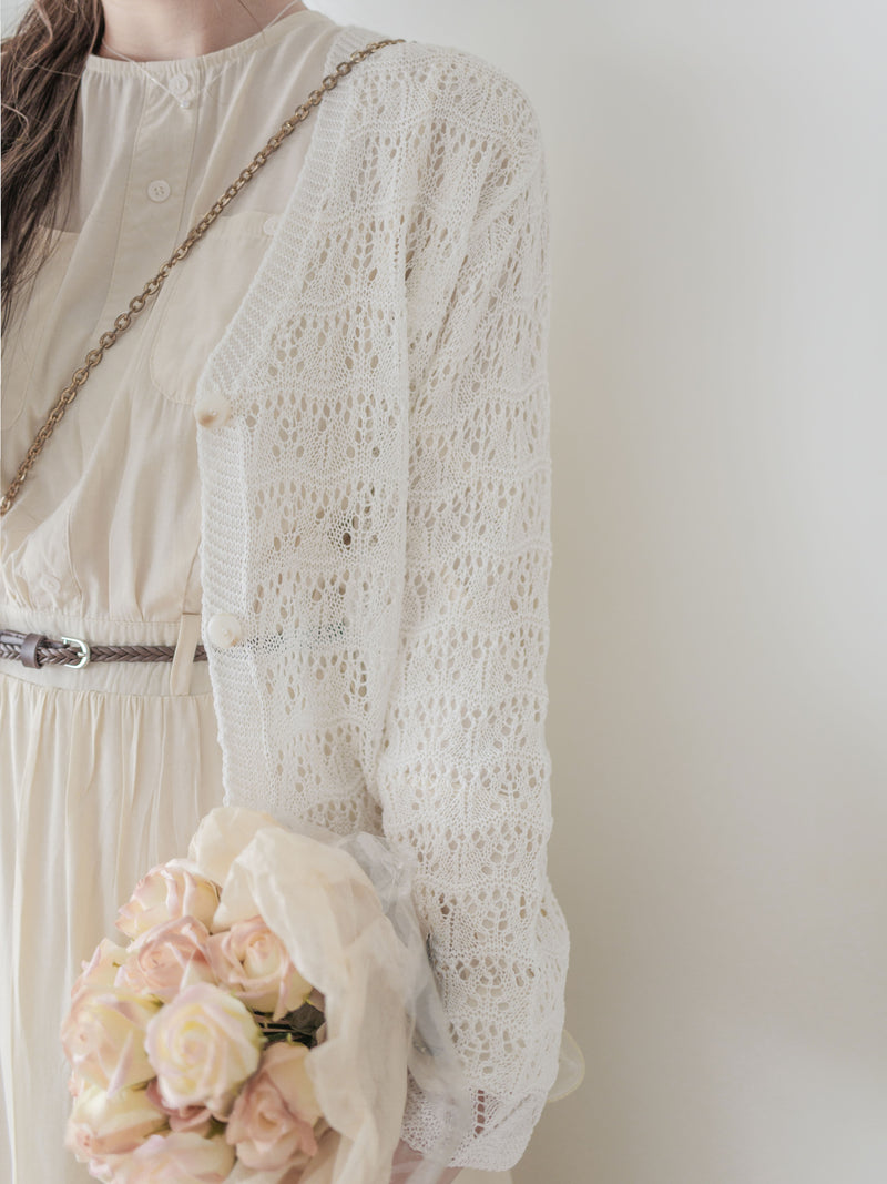 Airy Crochet Cardigan 輕織鏤空線衫/ TP9185