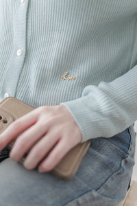 Embroidered Love Cardigan 金屬字母針織開衫或上衣/ TP9184