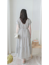 Check Dress 格子V形恤衫領口連身裙/ DS9984