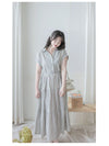 Check Dress 格子V形恤衫領口連身裙/ DS9984