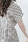 Check Dress 格子V形恤衫領口連身裙/ DS9984