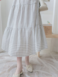 Check Dress 格子V形恤衫領口連身裙/ DS9984